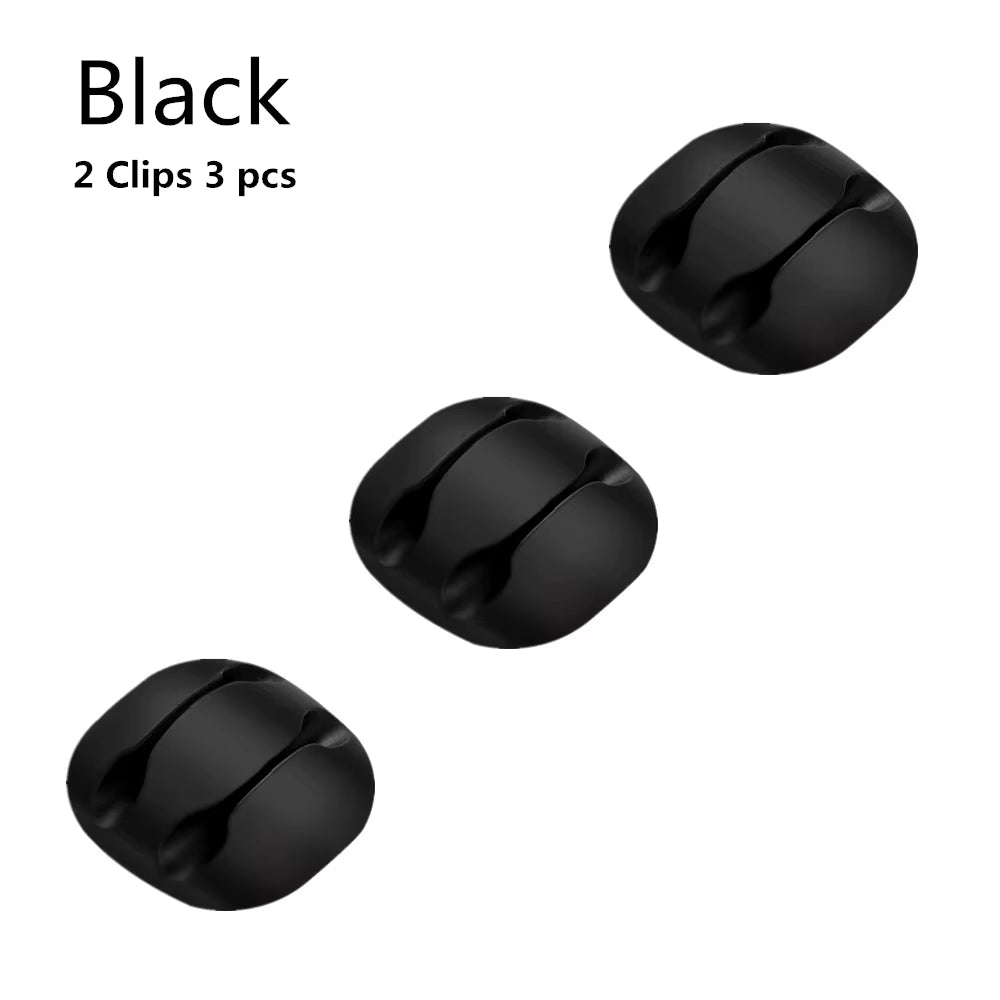 Silicone USB Cable Organizer USB Charging Cable Winder Desktop Tidy Management Clips Cable Holder for Mouse Earphone Accessories