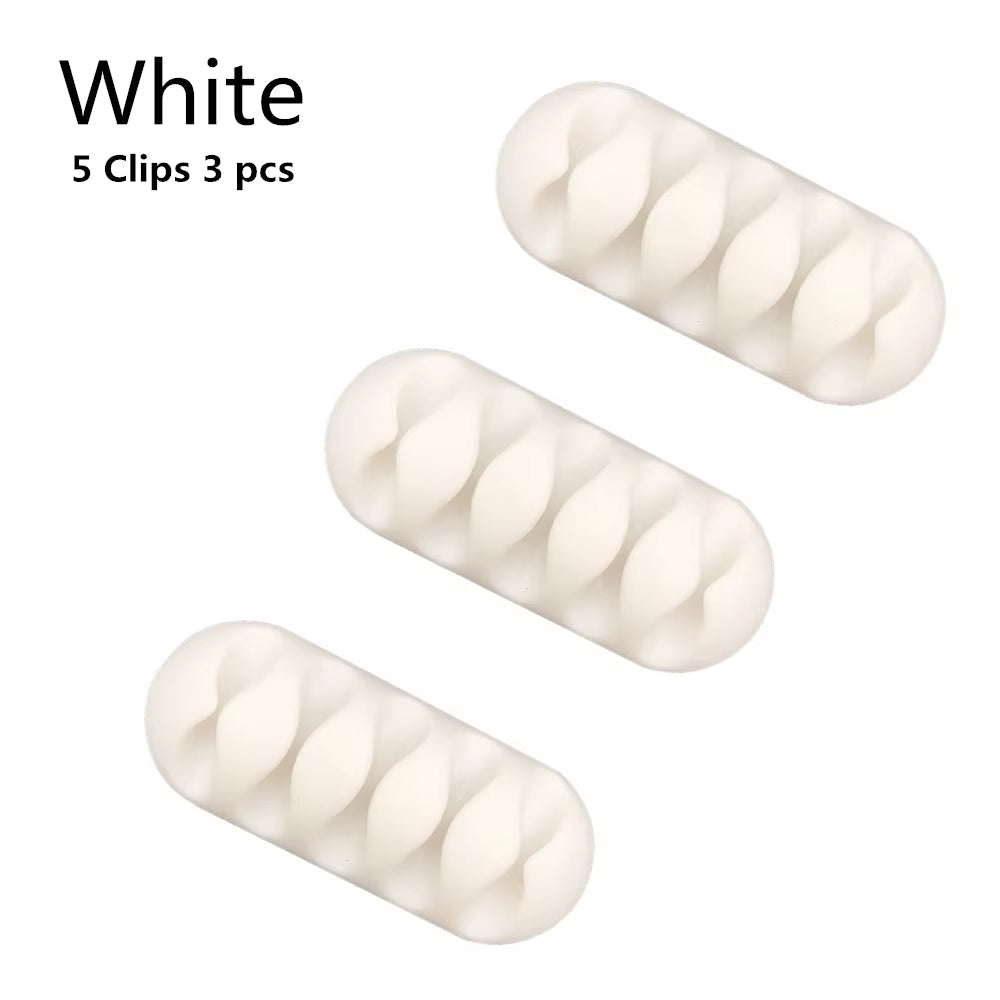 Silicone USB Cable Organizer USB Charging Cable Winder Desktop Tidy Management Clips Cable Holder for Mouse Earphone Accessories