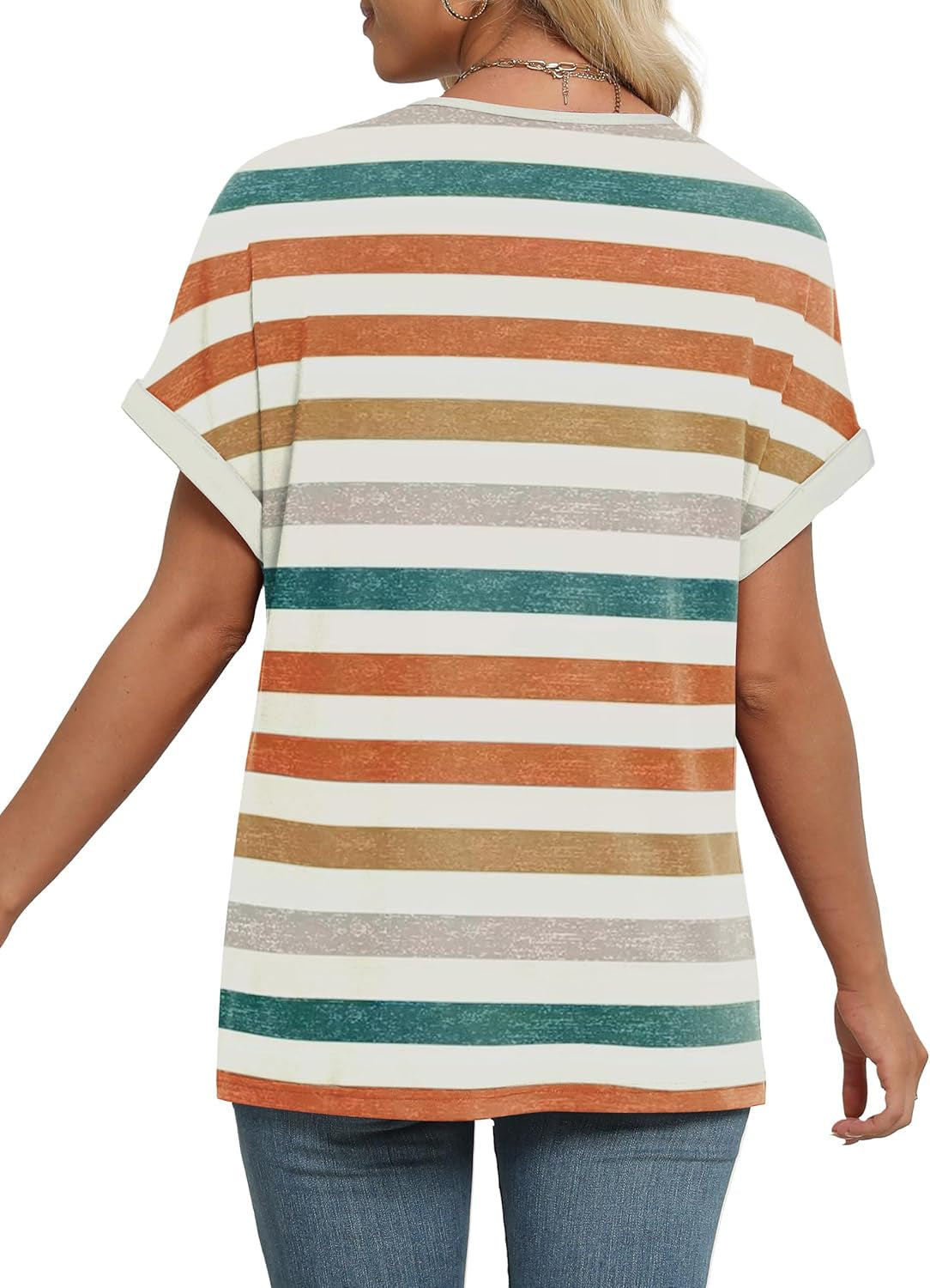 Womens Summer Tops Short Dolman Sleeve Shirts 2025 Fashion V Neck Outfits Clothes