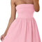 Women'S Summer Strapless Mini Dress 2025 Sexy off Shoulder High Waist a Line Swing Party Short Dresses