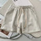 Summer 2025 Shorts Women Elasticity Lovely Girls Korean Style Sweet Students Harajuku Simple Pure Gray Oversize Trousers Female