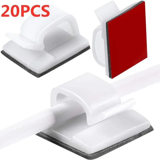 Cable Organizer Clips Wire Winder Holder Cord Protector USB Cable Management Adhesive Hooks Desk Clamp for Car Earphone Mouse