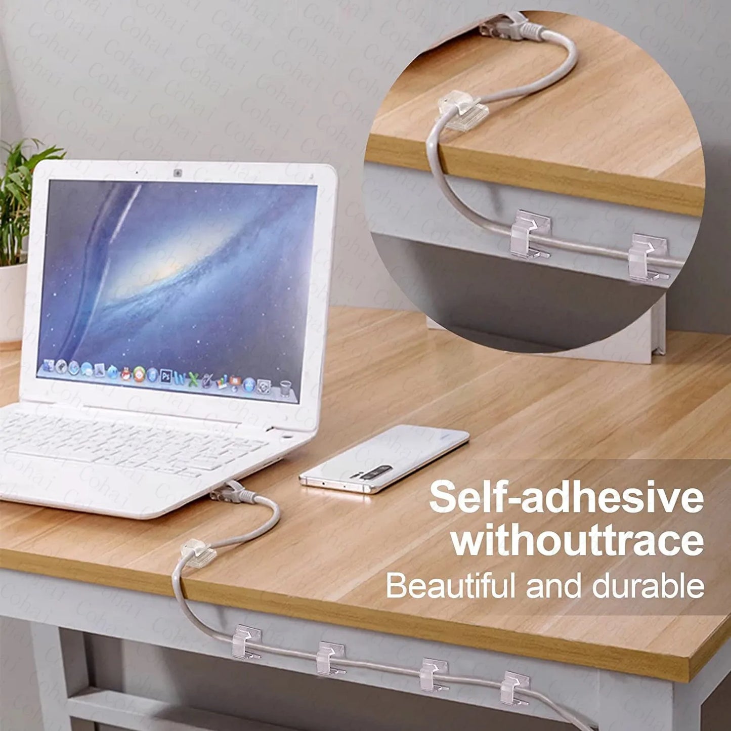 Cable Organizer Clips Wire Winder Holder Cord Protector USB Cable Management Adhesive Hooks Desk Clamp for Car Earphone Mouse