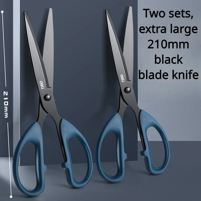210/175Mm Black Stainless Steel Scissors Business Office Stationery Home Tailor Shears Kitchen Knife Cutter Cutting Tool