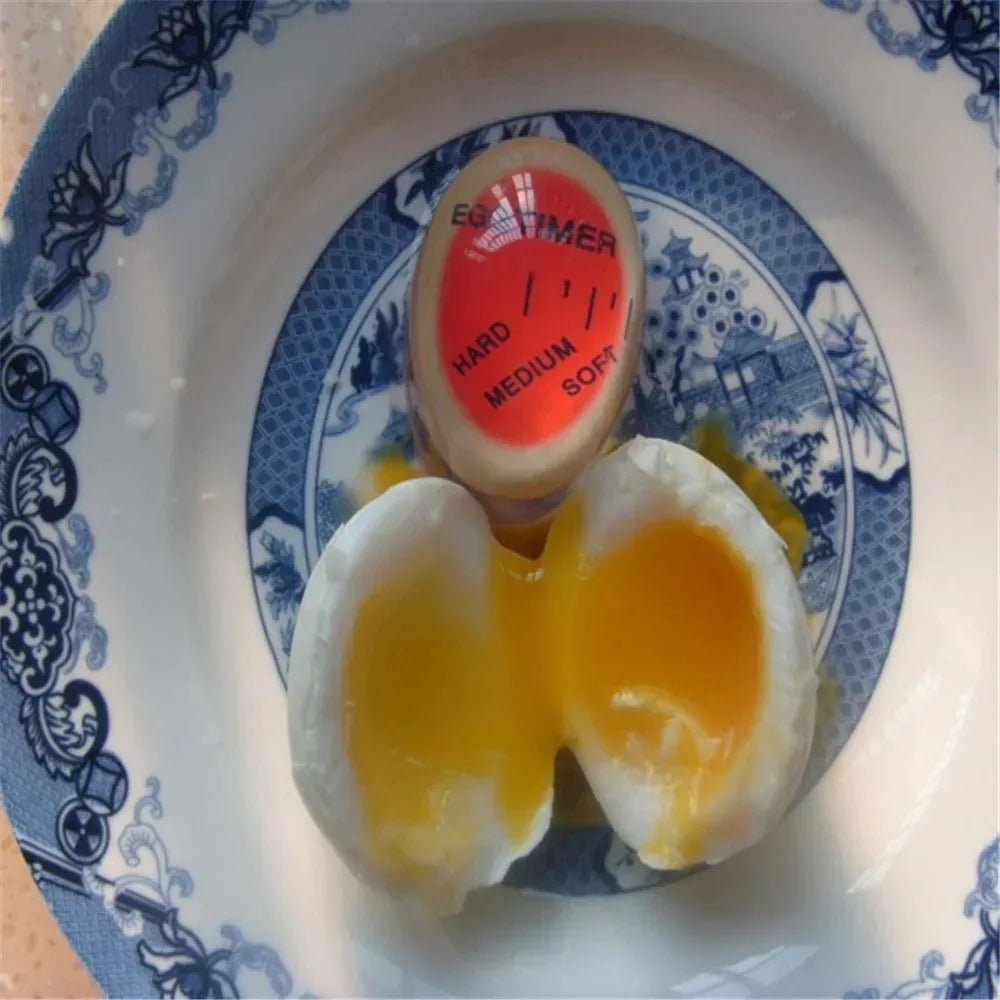 1PC Egg Timer Kitchen Gadgets Color Eggs Cooking Changing Yummy Soft Hard Boiled Eco-Friendly Resin Red Kitchentools