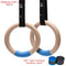 1 Pair Wood Gymnastics Rings with Adjustable Straps GYM Ring for Kids Adult Home Fitness Pull up Strength Training