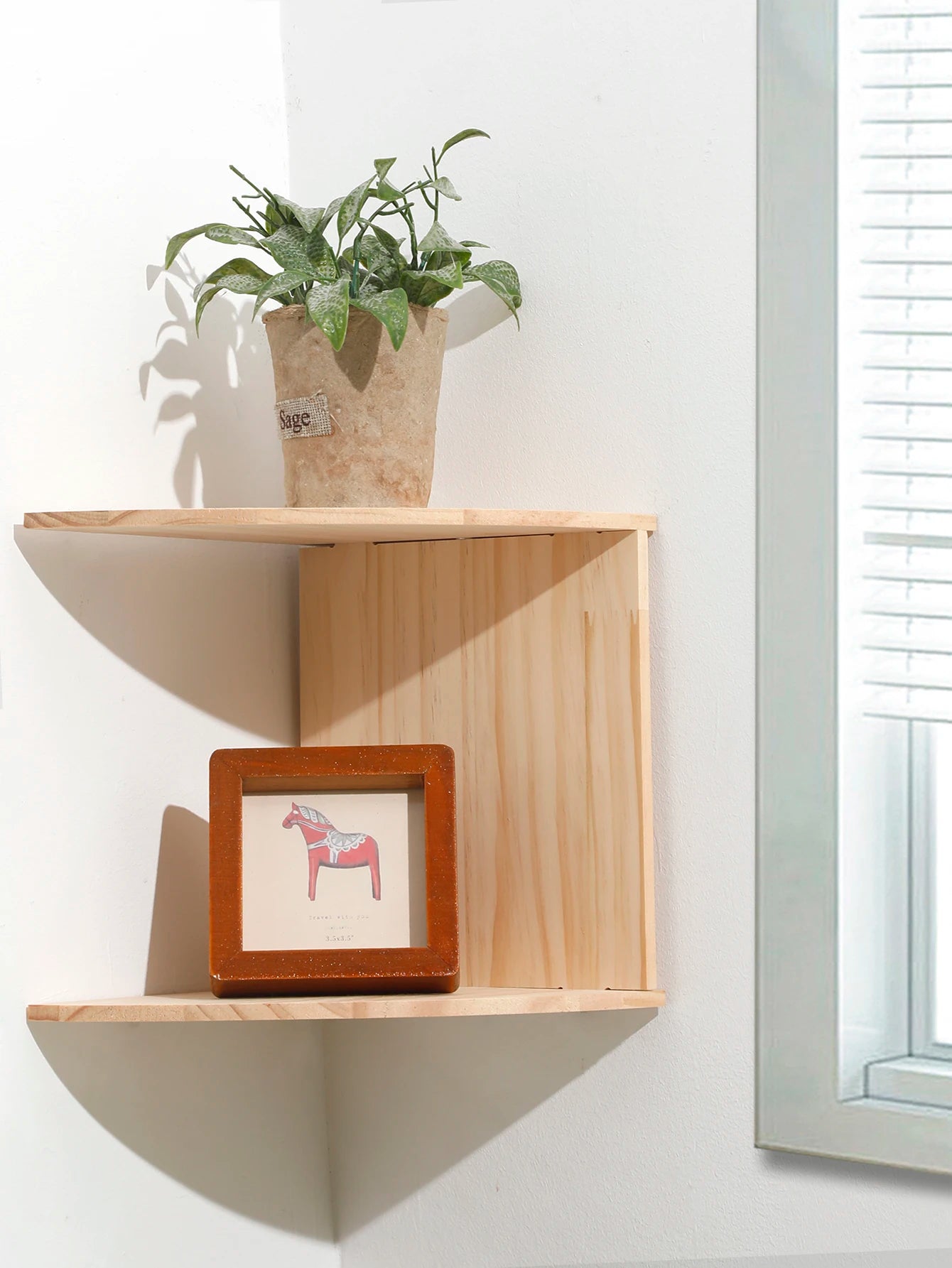 2/4/5 Layers Wooden PVC Corner Shelf Burlywood Storage Shelf Boho Home Decoration Floating Wall Organizer Room Decors Aesthetic