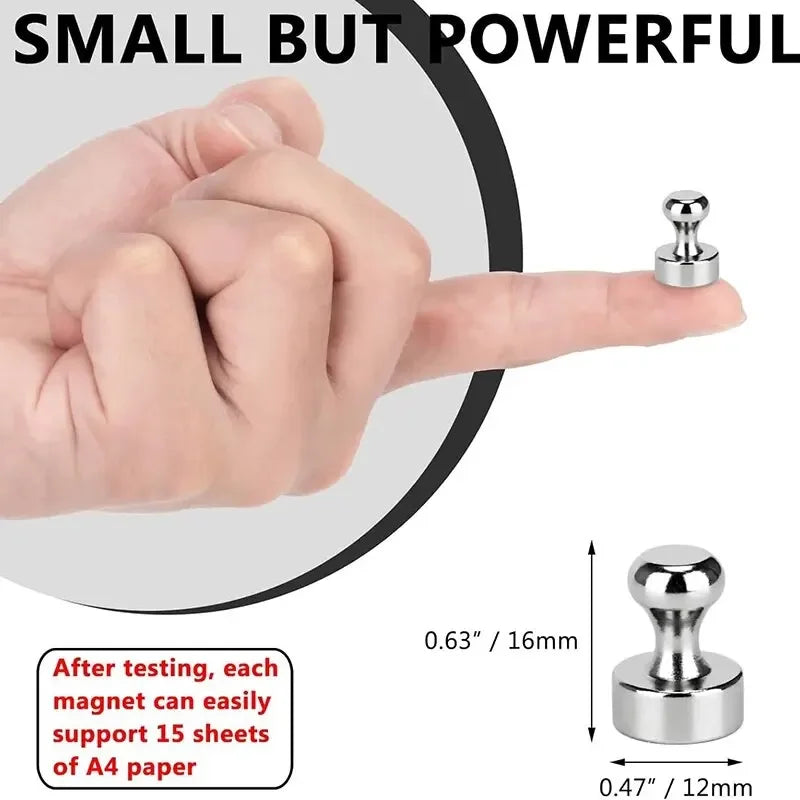 10PCS Magnetic Nail Office Calligraphy and Painting Refrigerator Strong Magnet Nail Teaching Whiteboard Magnetic Nails 12X16Mm