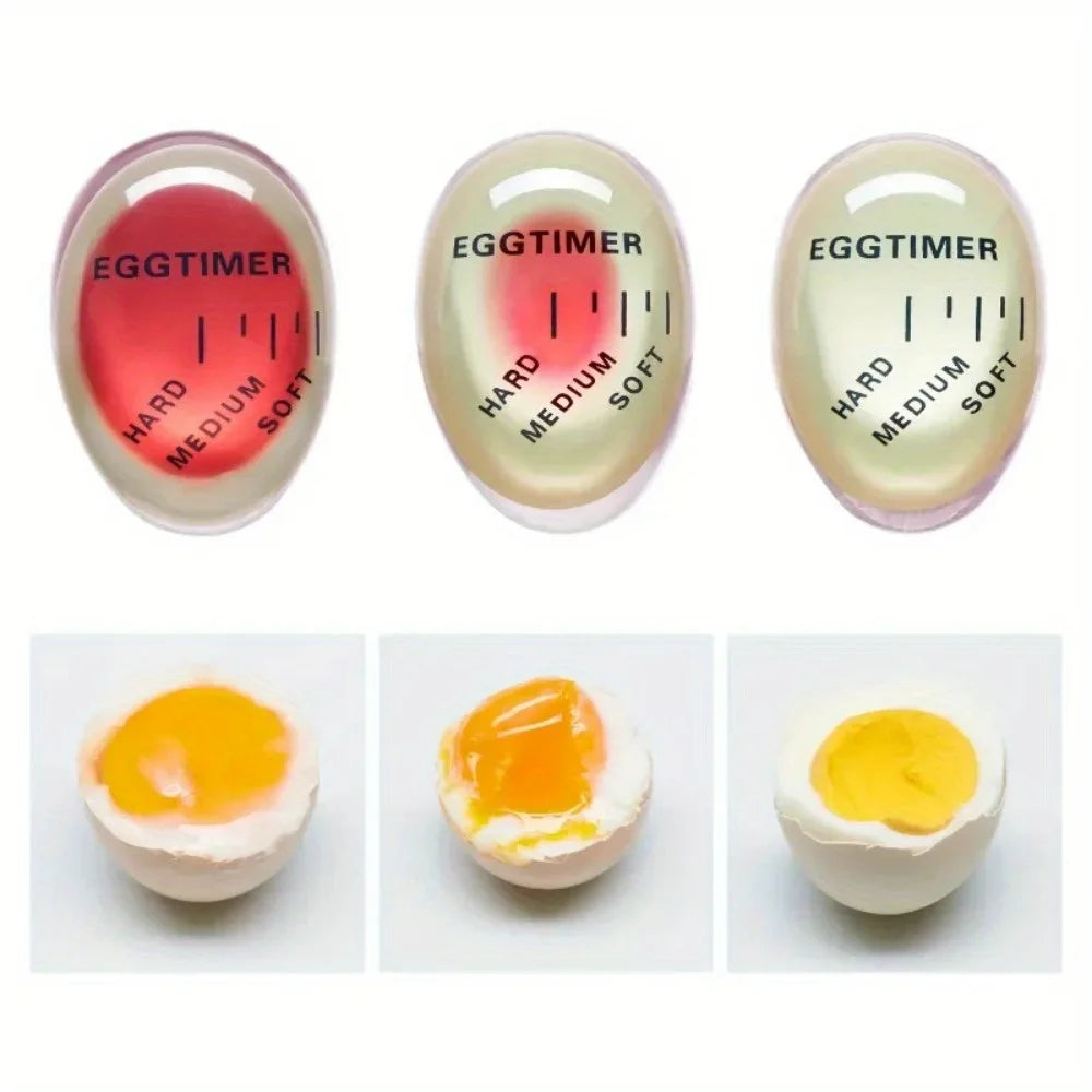 1PC Egg Timer Kitchen Gadgets Color Eggs Cooking Changing Yummy Soft Hard Boiled Eco-Friendly Resin Red Kitchentools