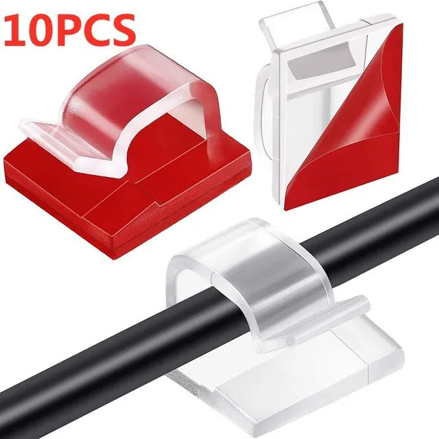 Cable Organizer Clips Wire Winder Holder Cord Protector USB Cable Management Adhesive Hooks Desk Clamp for Car Earphone Mouse