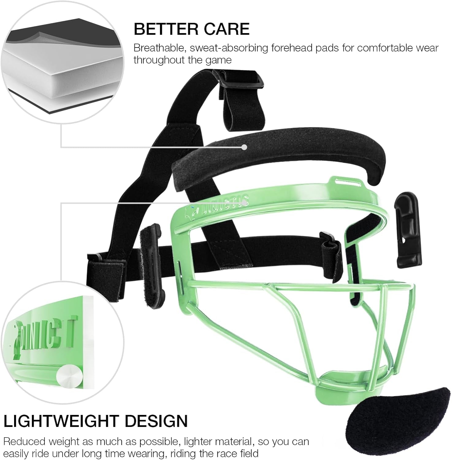 Softball Face Mask, Lightweight, Comfortable, with Wide Field Vision, Durable and Safe Face Guards, Premium Protective Softball Fielder'S Mask