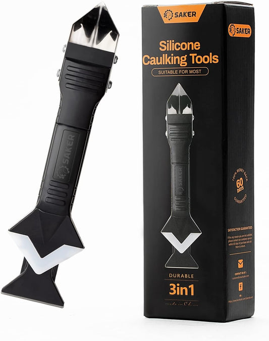 Silicone Caulking Tools-3 in 1 Sealant Finishing Tool Grout Remove Scraper,Caulk Remover Glass Glue Angle Scraper for Bathroom,Kitchen,Floor,Window,Sink Joint,Frames Seal