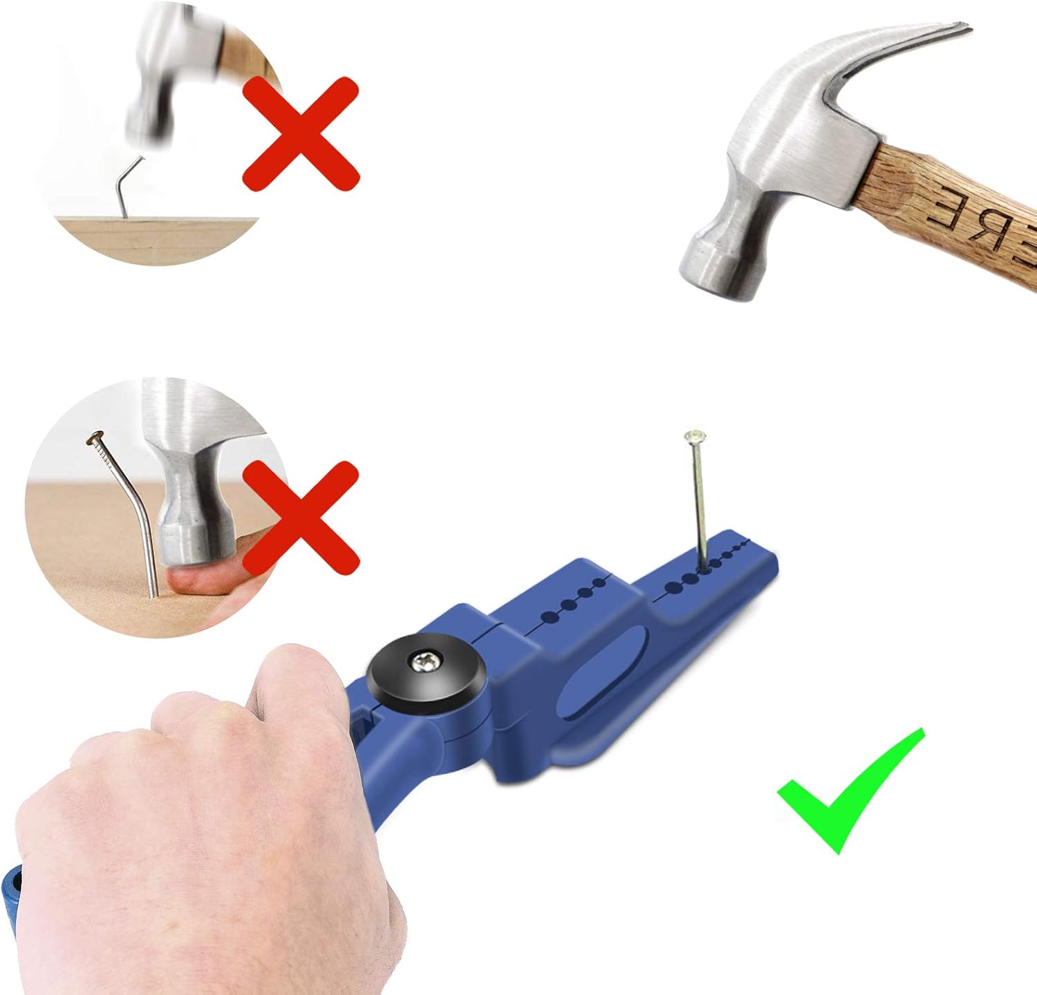 Plastic Pliers, Home Tool Auxiliary Pliers,  Secure Nails Anti-Smashing Finger Joint Pliers for More Safety for Hammering Nails Easy to Position and Keeps Fingers Safe