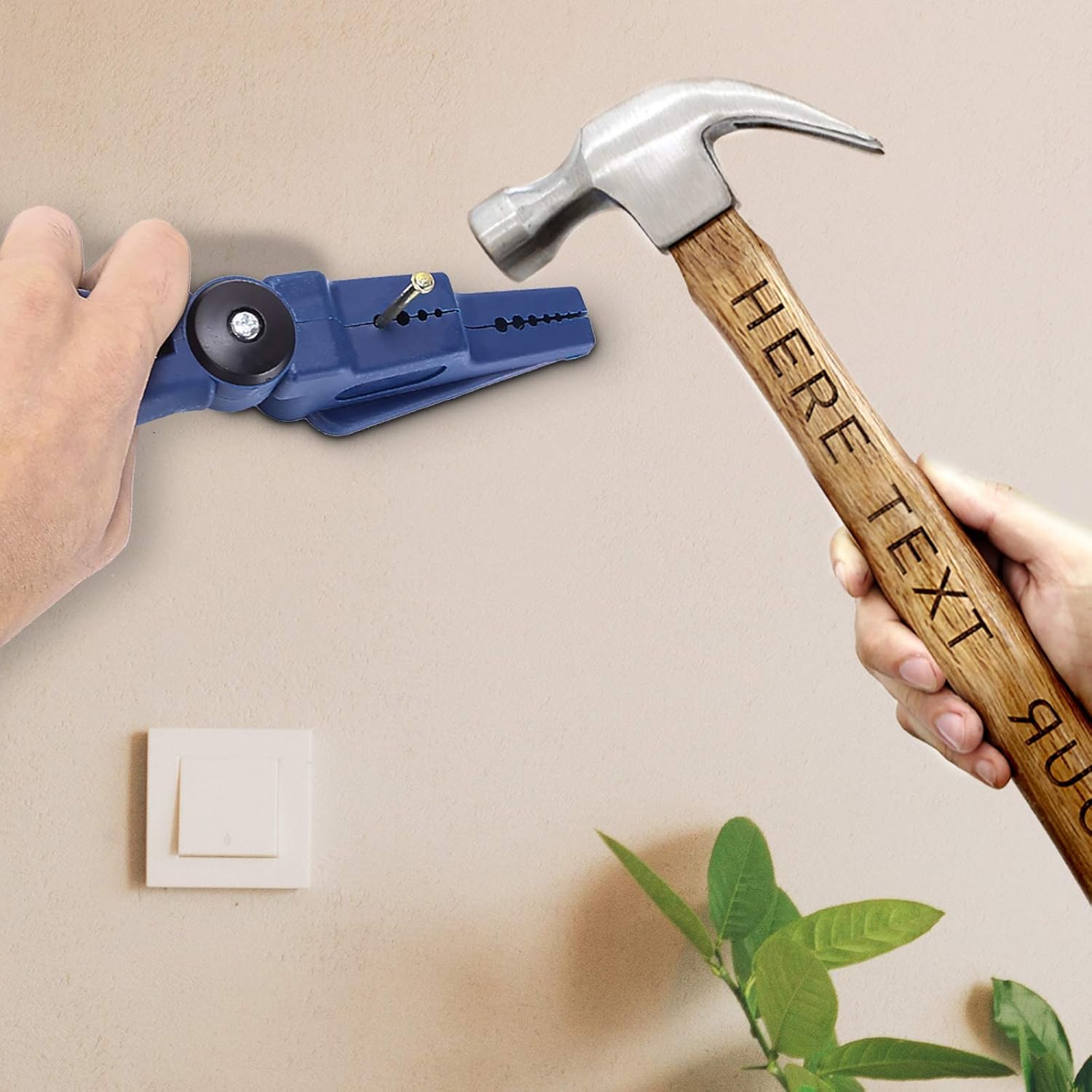 Plastic Pliers, Home Tool Auxiliary Pliers,  Secure Nails Anti-Smashing Finger Joint Pliers for More Safety for Hammering Nails Easy to Position and Keeps Fingers Safe