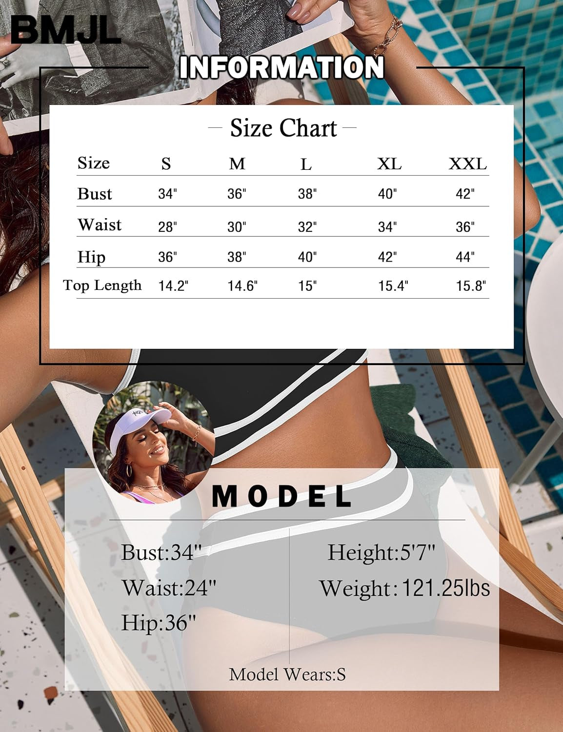 Women'S High Waisted Bikini Sets Sporty Two Piece Swimsuits Color Block Cheeky High Cut Bathing Suits