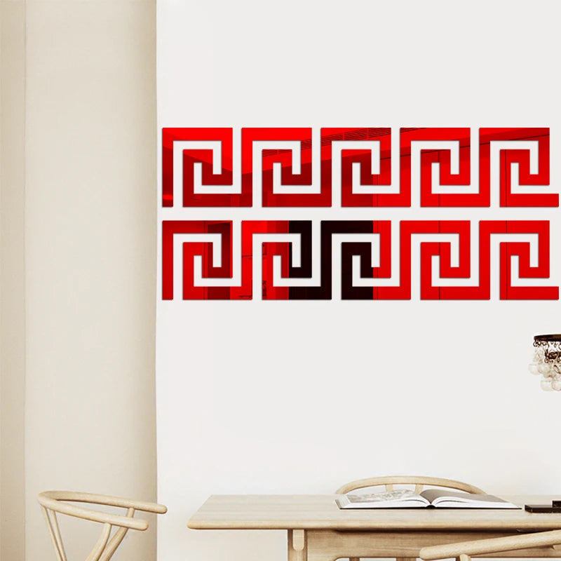 Wall Mirror Sticker with Adhesive for Living Room Bedroom Edge Strip Corner Line Building Border Home Decor
