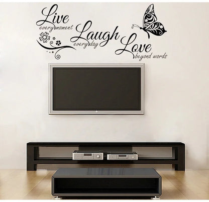 Butterfly Flower Wall Art Sticker Modern Wall Decals Quotes Vinyls Stickers Home Decor Living Room