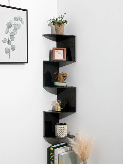 2/4/5 Layers Wooden PVC Corner Shelf Burlywood Storage Shelf Boho Home Decoration Floating Wall Organizer Room Decors Aesthetic