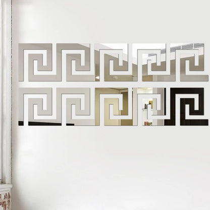 Wall Mirror Sticker with Adhesive for Living Room Bedroom Edge Strip Corner Line Building Border Home Decor