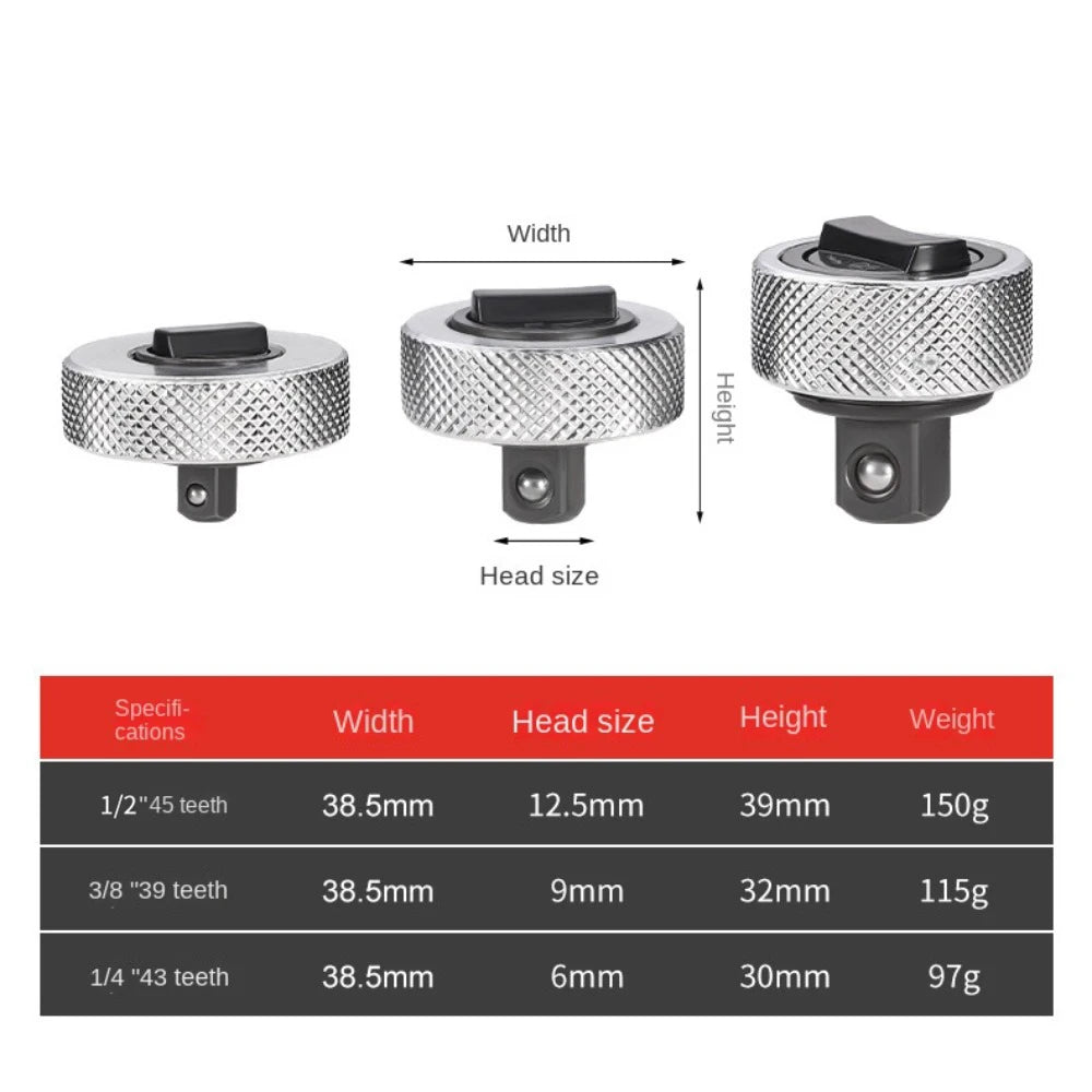 Mini Ratchet Wrench 1/4" 3/8" 1/2" Drive Small Quick Socket Portable Whole Steel Palm Finger Reversible Two-Way Square Tool