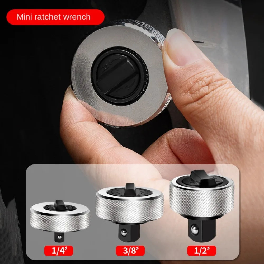 Mini Ratchet Wrench 1/4" 3/8" 1/2" Drive Small Quick Socket Portable Whole Steel Palm Finger Reversible Two-Way Square Tool