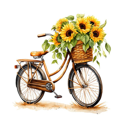 C222# Sunflowers Bouquet Wall Sticker Bathroom Toilet Decor Living Room Cabinet Refrigerator Home Decoration Decals