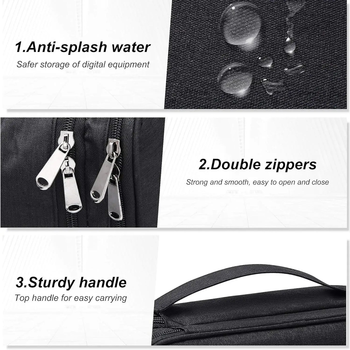 Digital Accessory Storage Bag Multi-Layer Practical Power Bank USB Flash Drive Data Cable Earphones Dustproof Travel Storage Bag