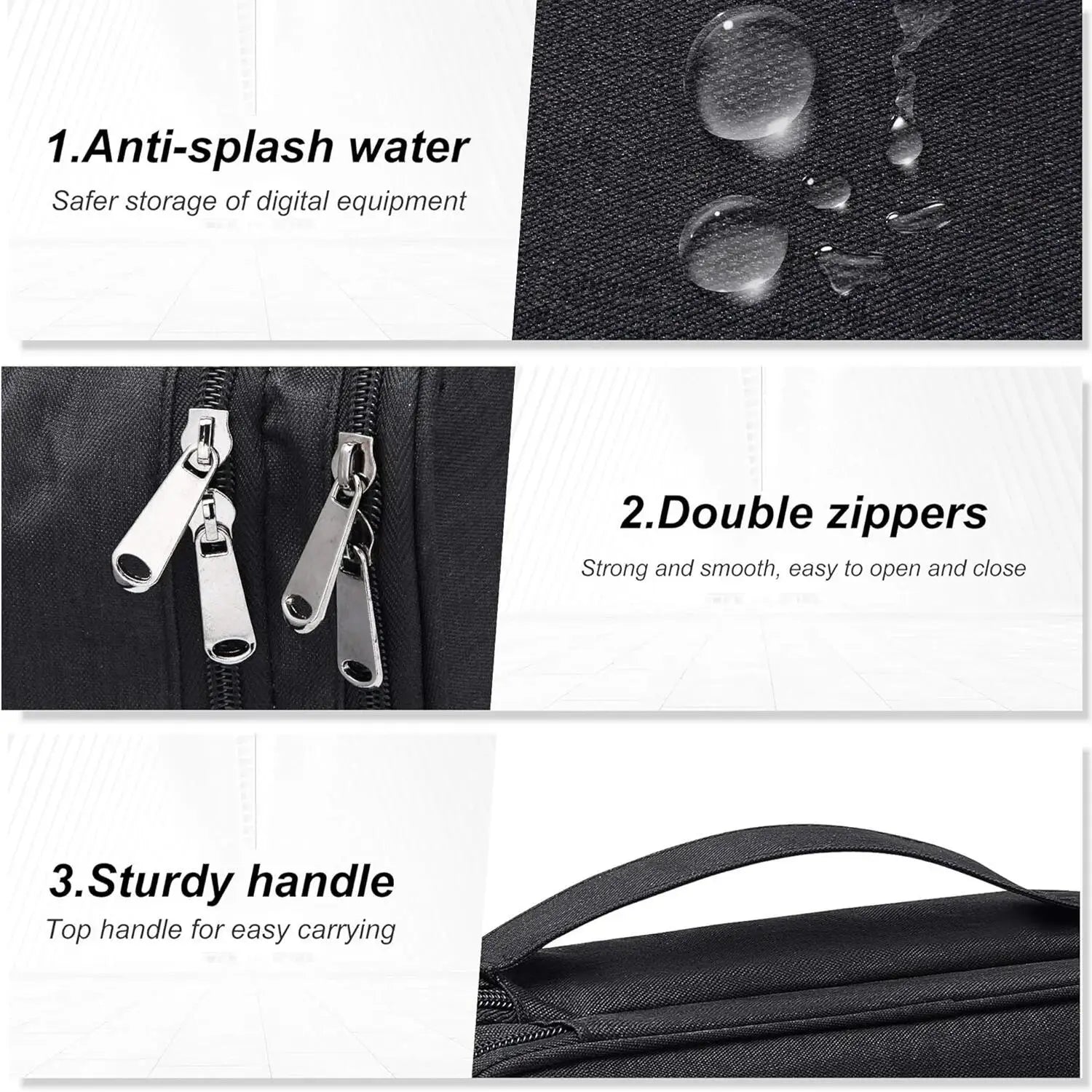Digital Accessory Storage Bag Multi-Layer Practical Power Bank USB Flash Drive Data Cable Earphones Dustproof Travel Storage Bag