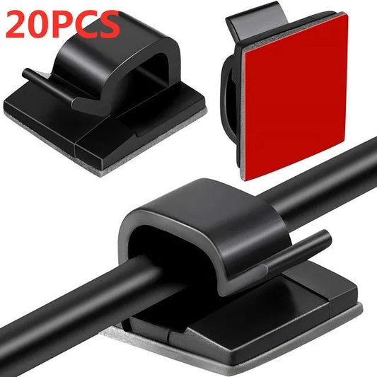 Cable Organizer Clips Wire Winder Holder Cord Protector USB Cable Management Adhesive Hooks Desk Clamp for Car Earphone Mouse