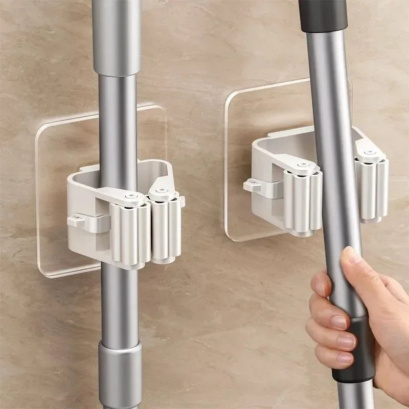 Mop Rack Storage Mop Hook Home Bathroom Wall Shelf Broom Rack Mop Clip Bathroom Accessories
