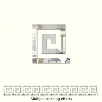 Wall Mirror Sticker with Adhesive for Living Room Bedroom Edge Strip Corner Line Building Border Home Decor