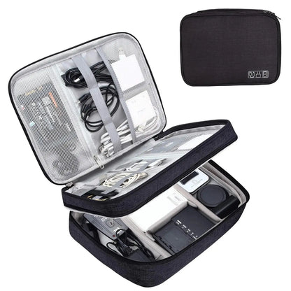 Digital Accessory Storage Bag Multi-Layer Practical Power Bank USB Flash Drive Data Cable Earphones Dustproof Travel Storage Bag
