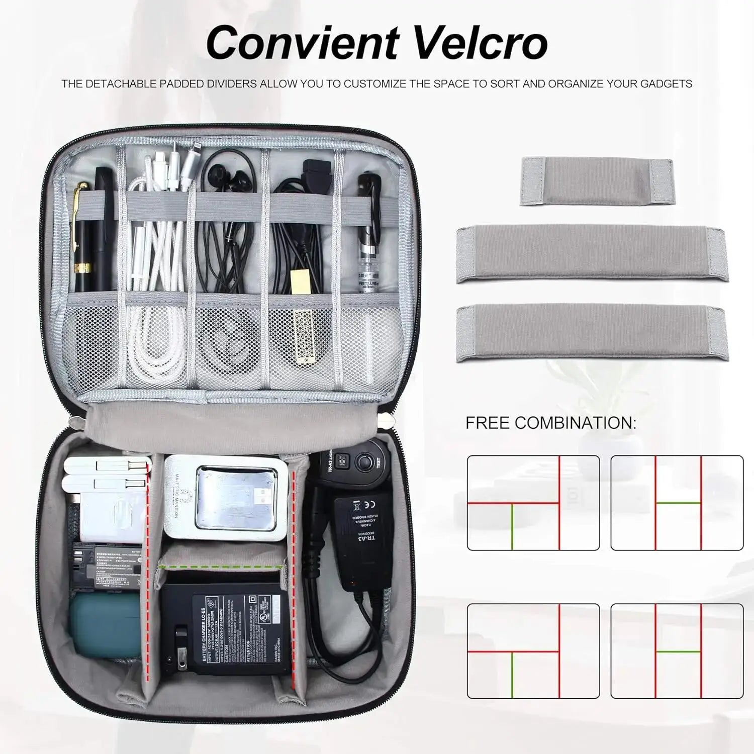 Digital Accessory Storage Bag Multi-Layer Practical Power Bank USB Flash Drive Data Cable Earphones Dustproof Travel Storage Bag