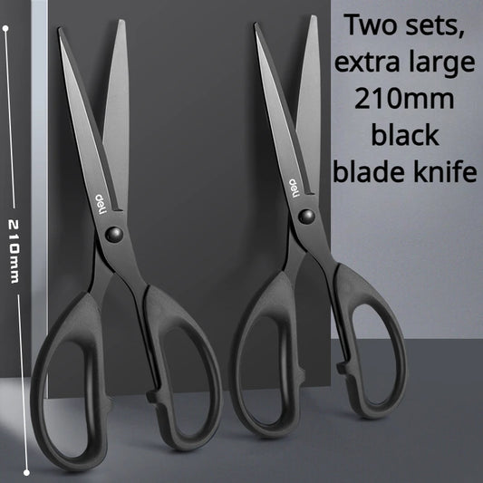 210/175Mm Black Stainless Steel Scissors Business Office Stationery Home Tailor Shears Kitchen Knife Cutter Cutting Tool