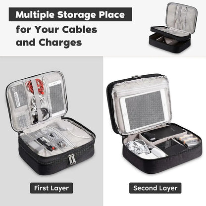 Digital Accessory Storage Bag Multi-Layer Practical Power Bank USB Flash Drive Data Cable Earphones Dustproof Travel Storage Bag