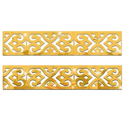 Wall Mirror Sticker with Adhesive for Living Room Bedroom Edge Strip Corner Line Building Border Home Decor