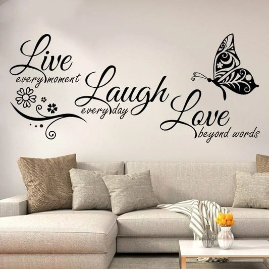 Butterfly Flower Wall Art Sticker Modern Wall Decals Quotes Vinyls Stickers Home Decor Living Room