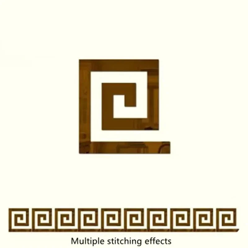 Wall Mirror Sticker with Adhesive for Living Room Bedroom Edge Strip Corner Line Building Border Home Decor