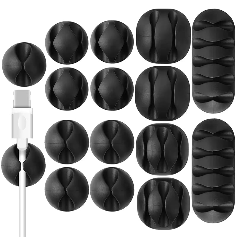 Silicone USB Cable Organizer USB Charging Cable Winder Desktop Tidy Management Clips Cable Holder for Mouse Earphone Accessories