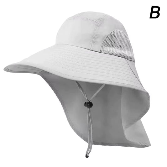 Outdoor Fisherman Hat Wide Brim Bucket Hat with Neck Hiking Cover Adjustable Outdoor Fishing Camping Travel anti Uv Hat Cap