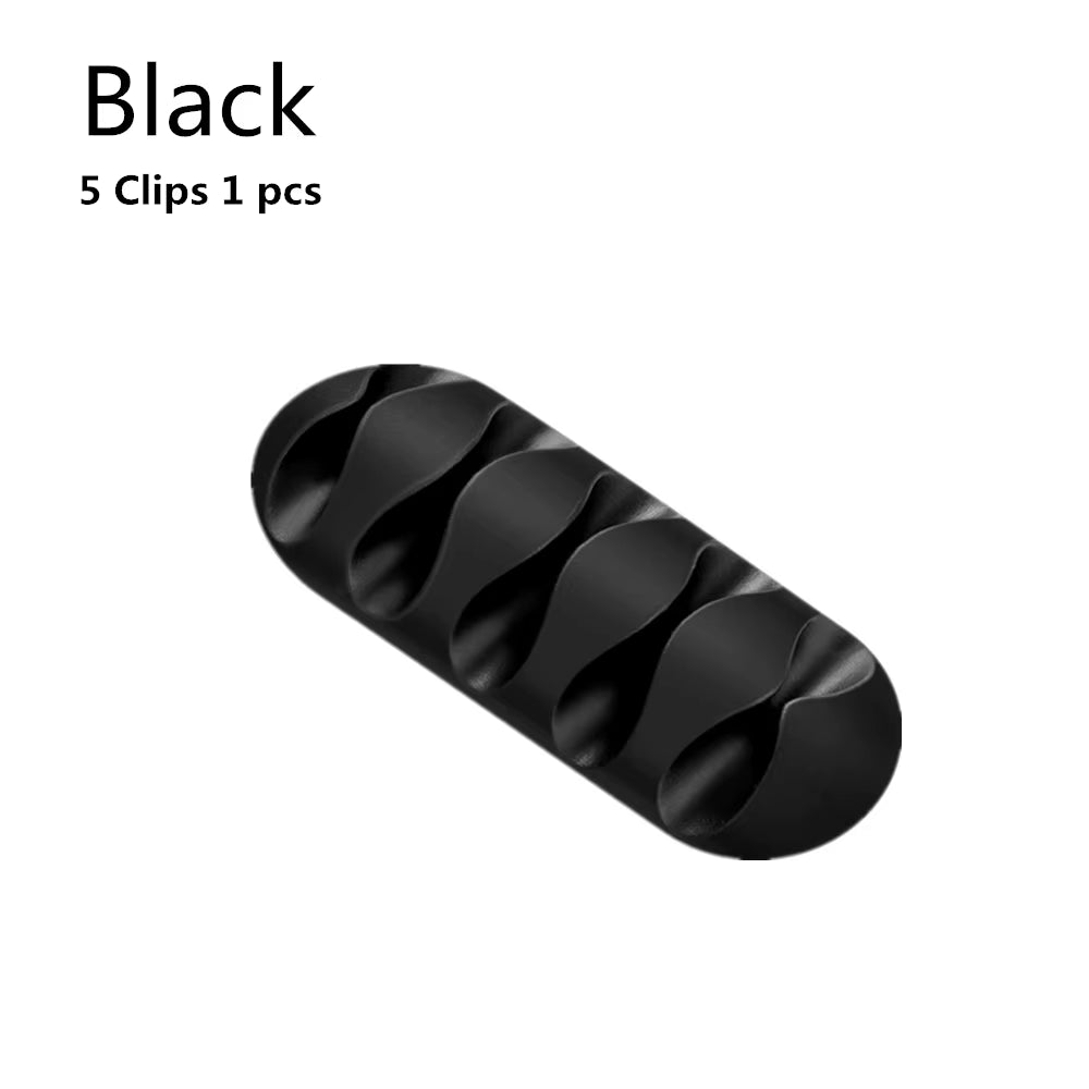 Silicone USB Cable Organizer USB Charging Cable Winder Desktop Tidy Management Clips Cable Holder for Mouse Earphone Accessories