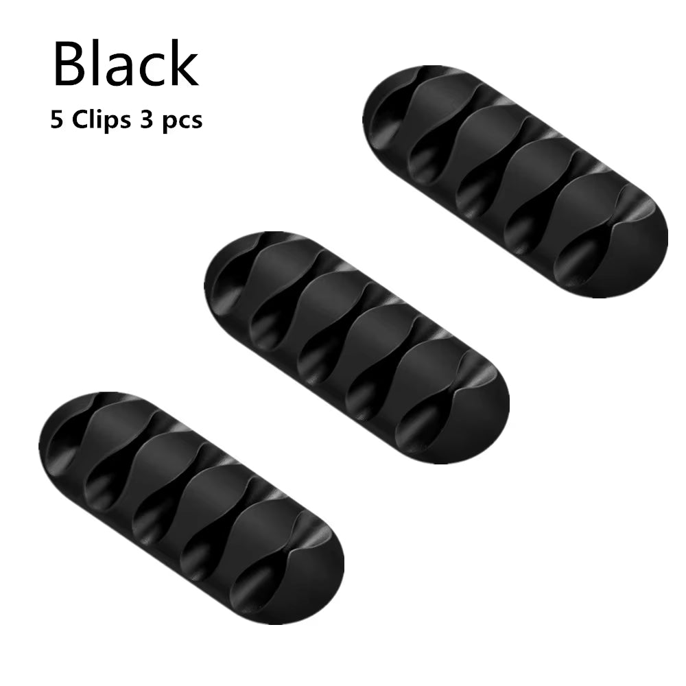 Silicone USB Cable Organizer USB Charging Cable Winder Desktop Tidy Management Clips Cable Holder for Mouse Earphone Accessories