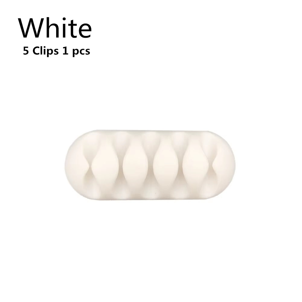 Silicone USB Cable Organizer USB Charging Cable Winder Desktop Tidy Management Clips Cable Holder for Mouse Earphone Accessories