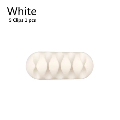 Silicone USB Cable Organizer USB Charging Cable Winder Desktop Tidy Management Clips Cable Holder for Mouse Earphone Accessories