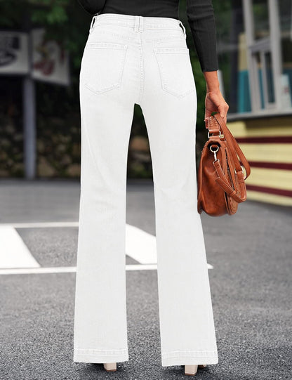 Womens Flare Jeans High Waisted Wide Leg Baggy Jean for Women Stretch Denim Pants
